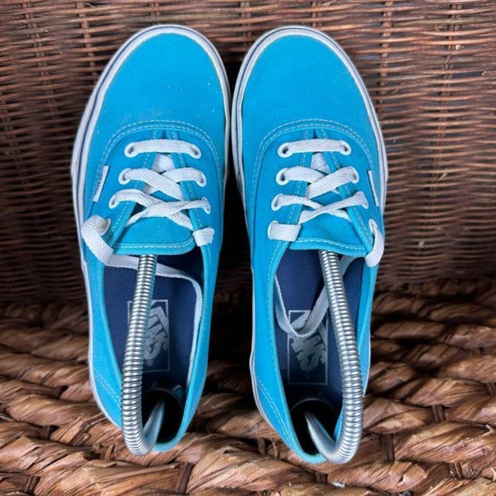 Vans Sz 5.5 Men's Blue Lace Up Low Top Sneakers - Picture 2 of 7